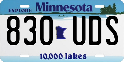 MN license plate 830UDS