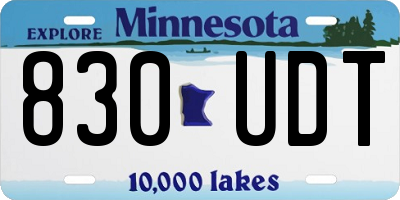 MN license plate 830UDT