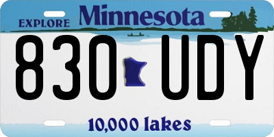 MN license plate 830UDY