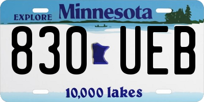 MN license plate 830UEB