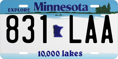 MN license plate 831LAA