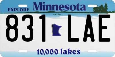 MN license plate 831LAE