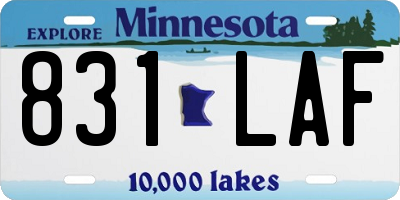 MN license plate 831LAF