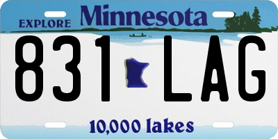 MN license plate 831LAG