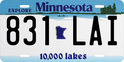 MN license plate 831LAI