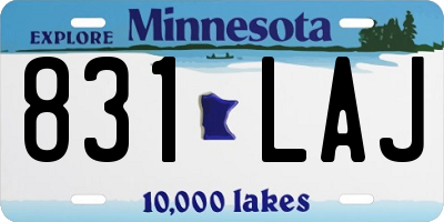 MN license plate 831LAJ