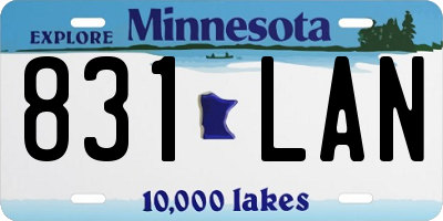 MN license plate 831LAN