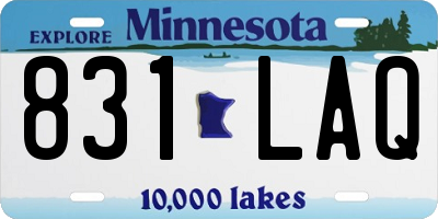 MN license plate 831LAQ