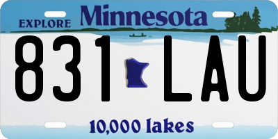 MN license plate 831LAU