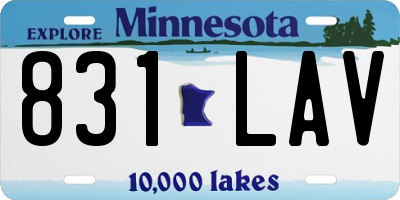 MN license plate 831LAV