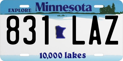 MN license plate 831LAZ