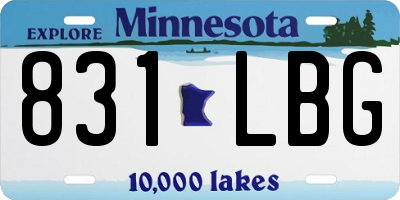 MN license plate 831LBG