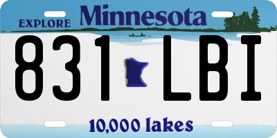 MN license plate 831LBI
