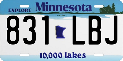 MN license plate 831LBJ