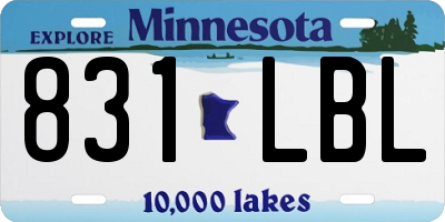 MN license plate 831LBL
