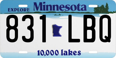 MN license plate 831LBQ