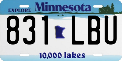 MN license plate 831LBU