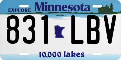 MN license plate 831LBV