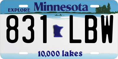 MN license plate 831LBW