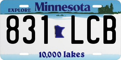 MN license plate 831LCB