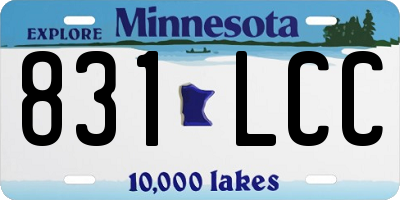 MN license plate 831LCC