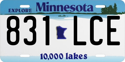 MN license plate 831LCE