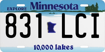 MN license plate 831LCI