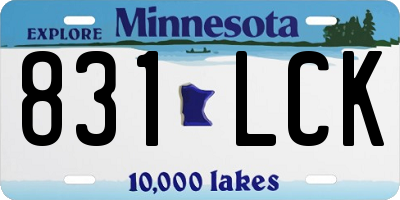 MN license plate 831LCK