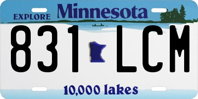 MN license plate 831LCM