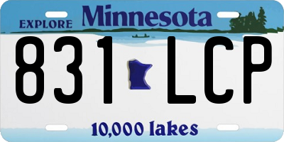 MN license plate 831LCP
