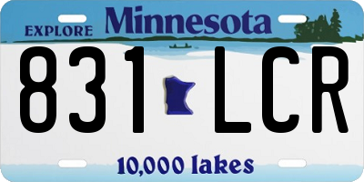 MN license plate 831LCR