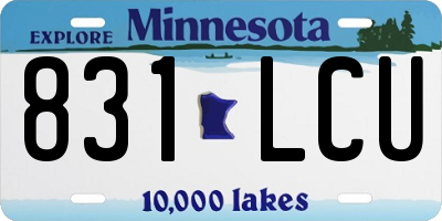 MN license plate 831LCU