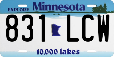 MN license plate 831LCW