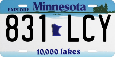 MN license plate 831LCY