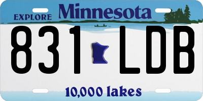 MN license plate 831LDB