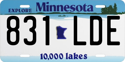 MN license plate 831LDE