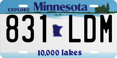 MN license plate 831LDM