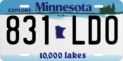 MN license plate 831LDO