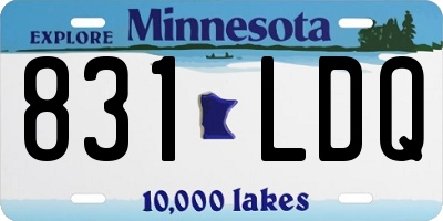MN license plate 831LDQ