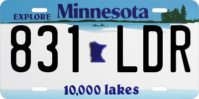 MN license plate 831LDR