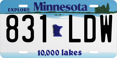 MN license plate 831LDW