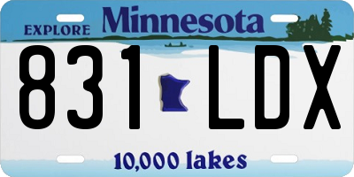 MN license plate 831LDX