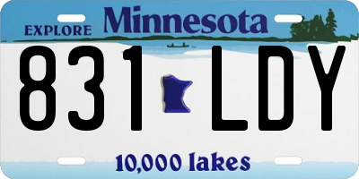MN license plate 831LDY
