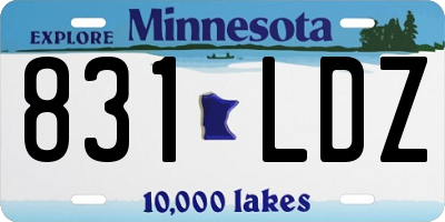 MN license plate 831LDZ