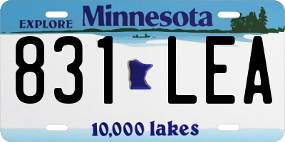 MN license plate 831LEA