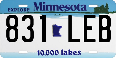 MN license plate 831LEB