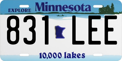 MN license plate 831LEE