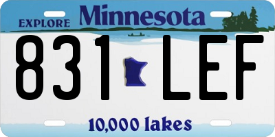 MN license plate 831LEF