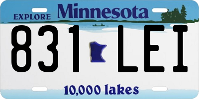 MN license plate 831LEI