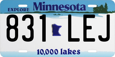 MN license plate 831LEJ